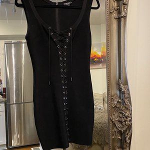 STUNNING Marciano Super Slimming Bodycon Bandage Dress Tie Up Front